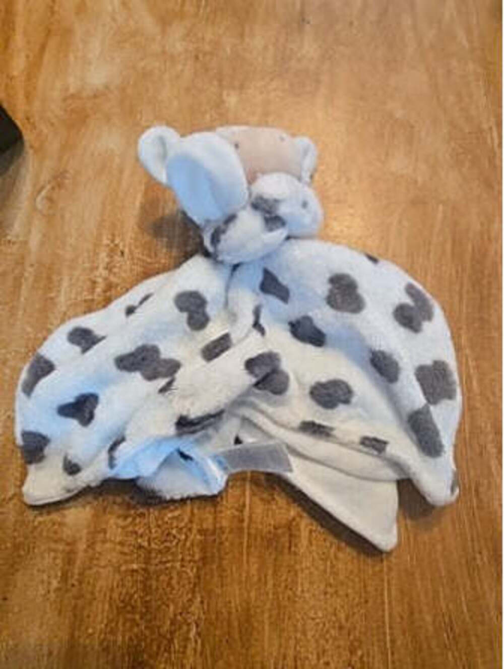 Black/white Carters Cow security blanket